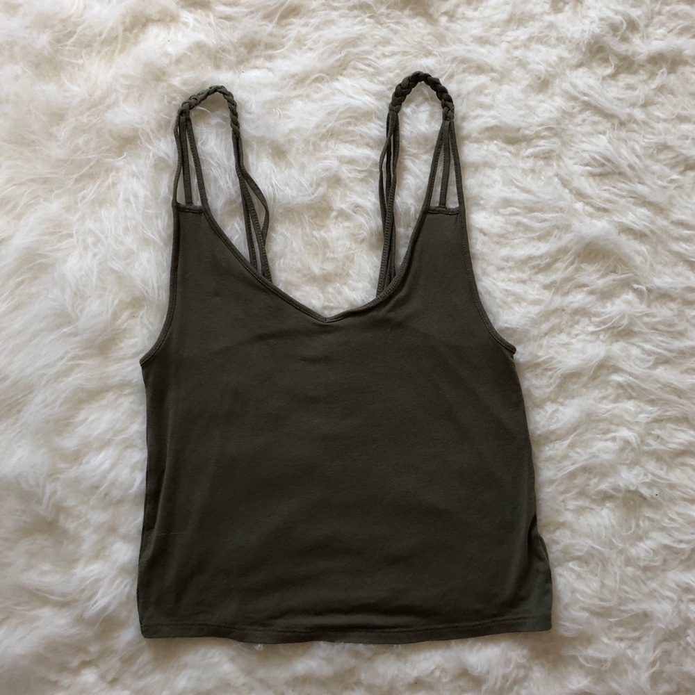 olive green tank top